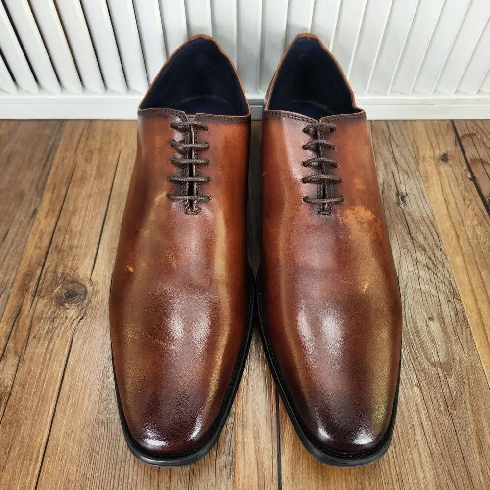 Jump New York Monaco Oxfords Dress Shoes Mens Size 12 M Tan Brown Leather Preppy
